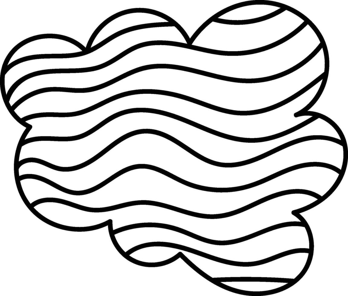 Abstract Cloud with Wavy Lines Style vector