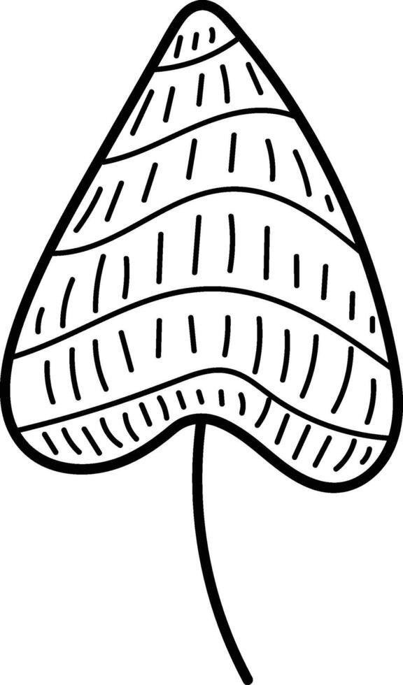 Abstract Leaf with Patterned Lines vector
