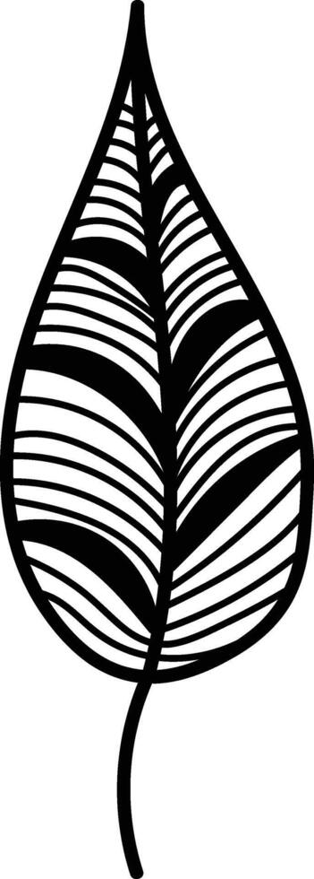 Abstract Leaf with Patterns Doodle vector