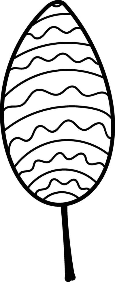 Wavy Patterned Leaf Drawing vector