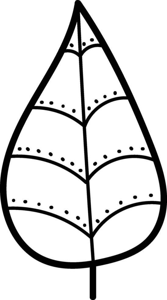 Decorative Leaf with Patterns Doodle Design vector