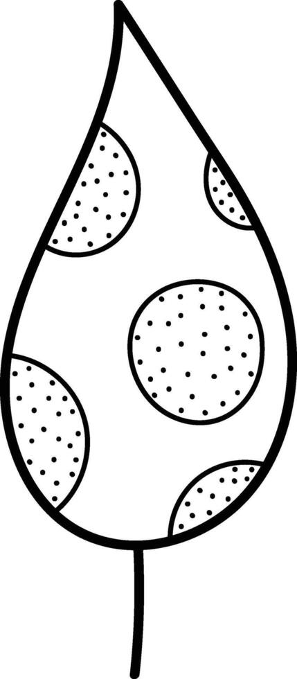 Dotted Leaf Outline Drawing Style vector