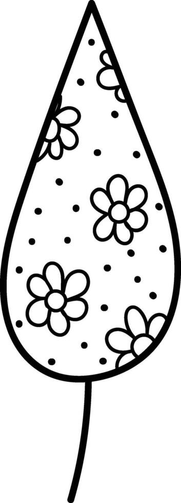 Floral Patterned Leaf Drawing vector