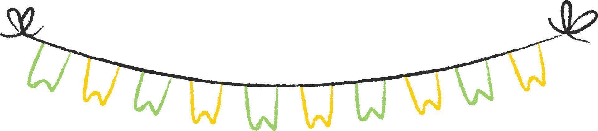 Hand Drawn Festive Bunting Garland vector