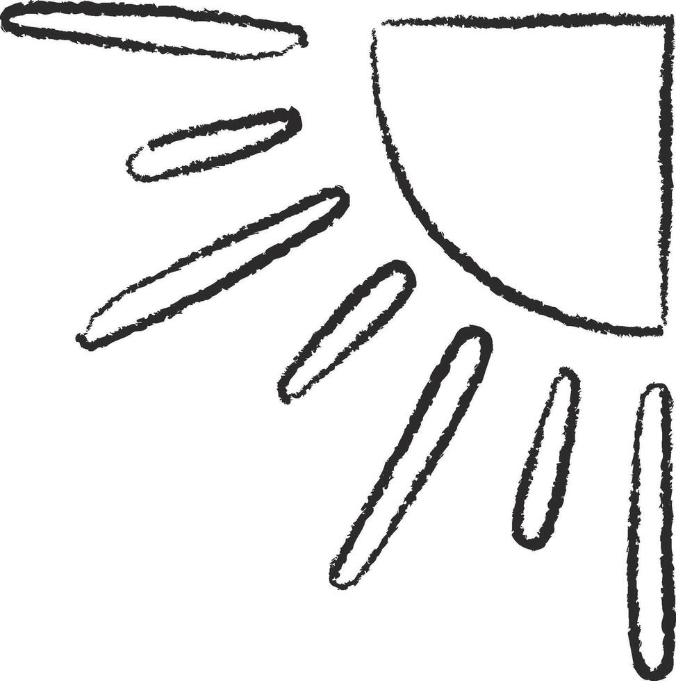 Hand-Drawn Sunburst Sketch Corner vector
