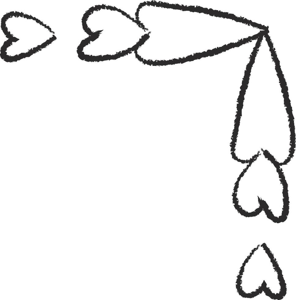 Heart Doodle Corner Frame vector