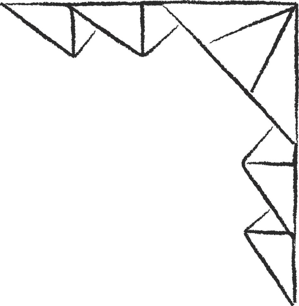 Geometric Hand-Drawn Corner Doodle vector