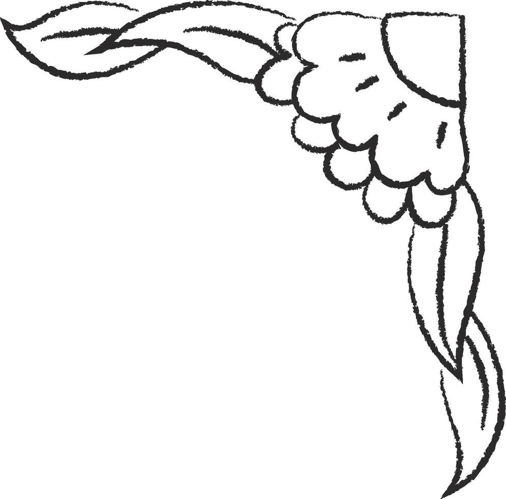 Floral Corner Sketch Style vector
