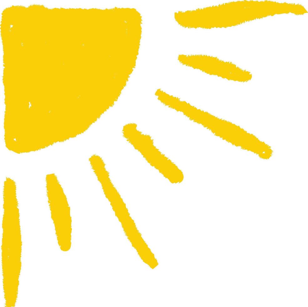 Hand Drawn Sun with Rays Corner vector