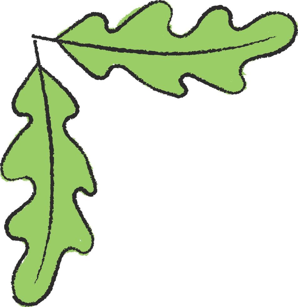 Hand-Drawn Oak Leaves Corner vector