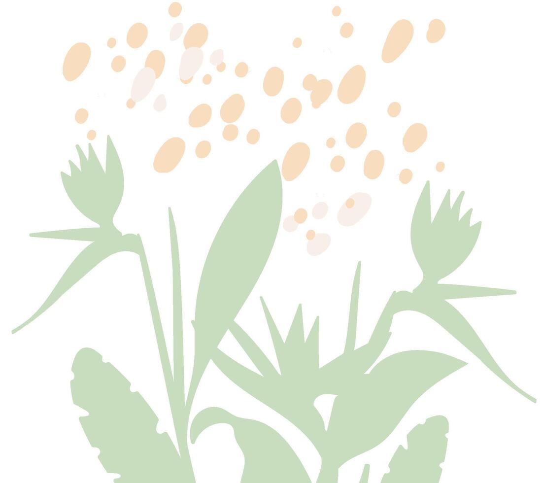 Abstract Floral Silhouette Composition vector
