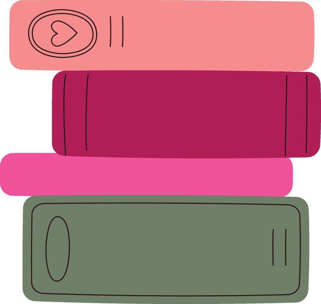 Stack of Books with Heart vector