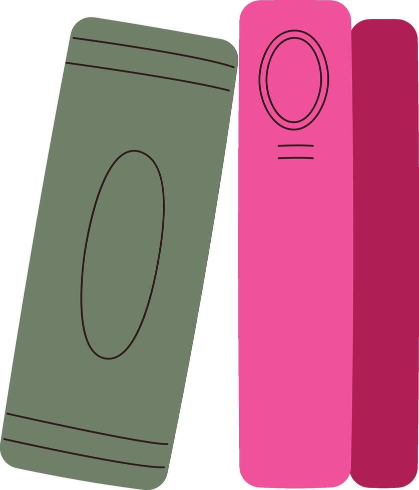 Stacked Books with Oval Labels vector