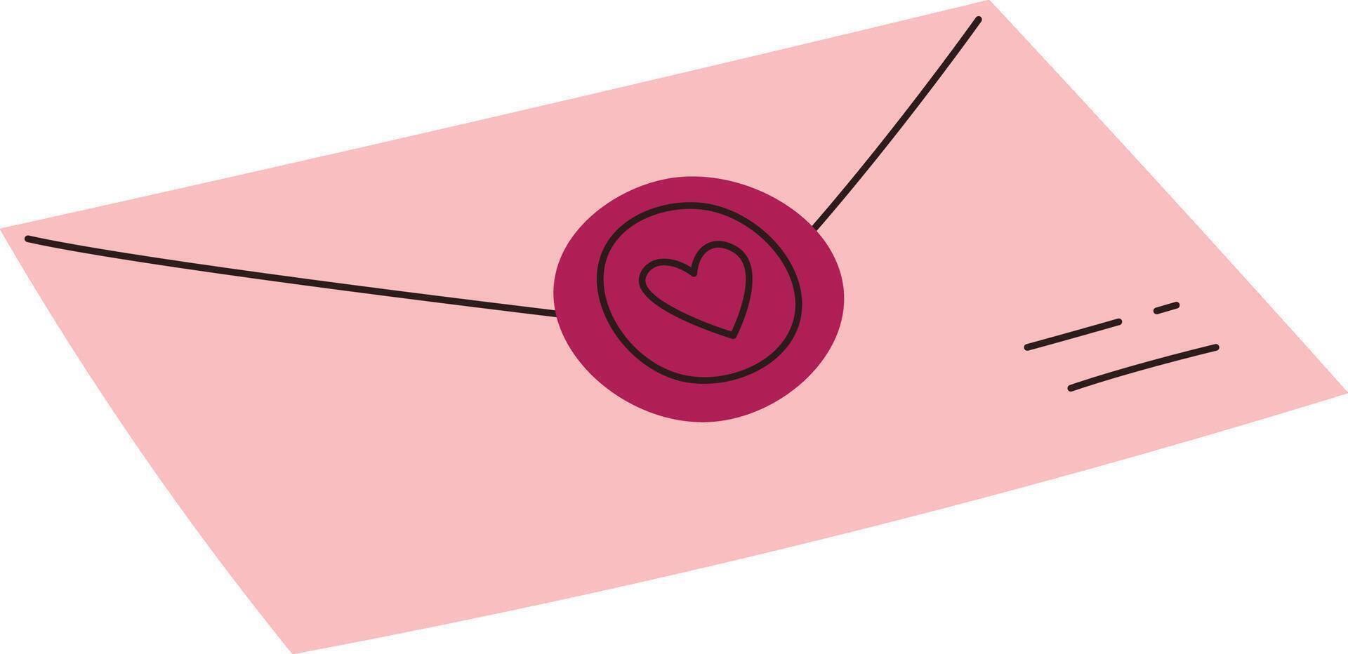 Envelope with Heart Seal vector