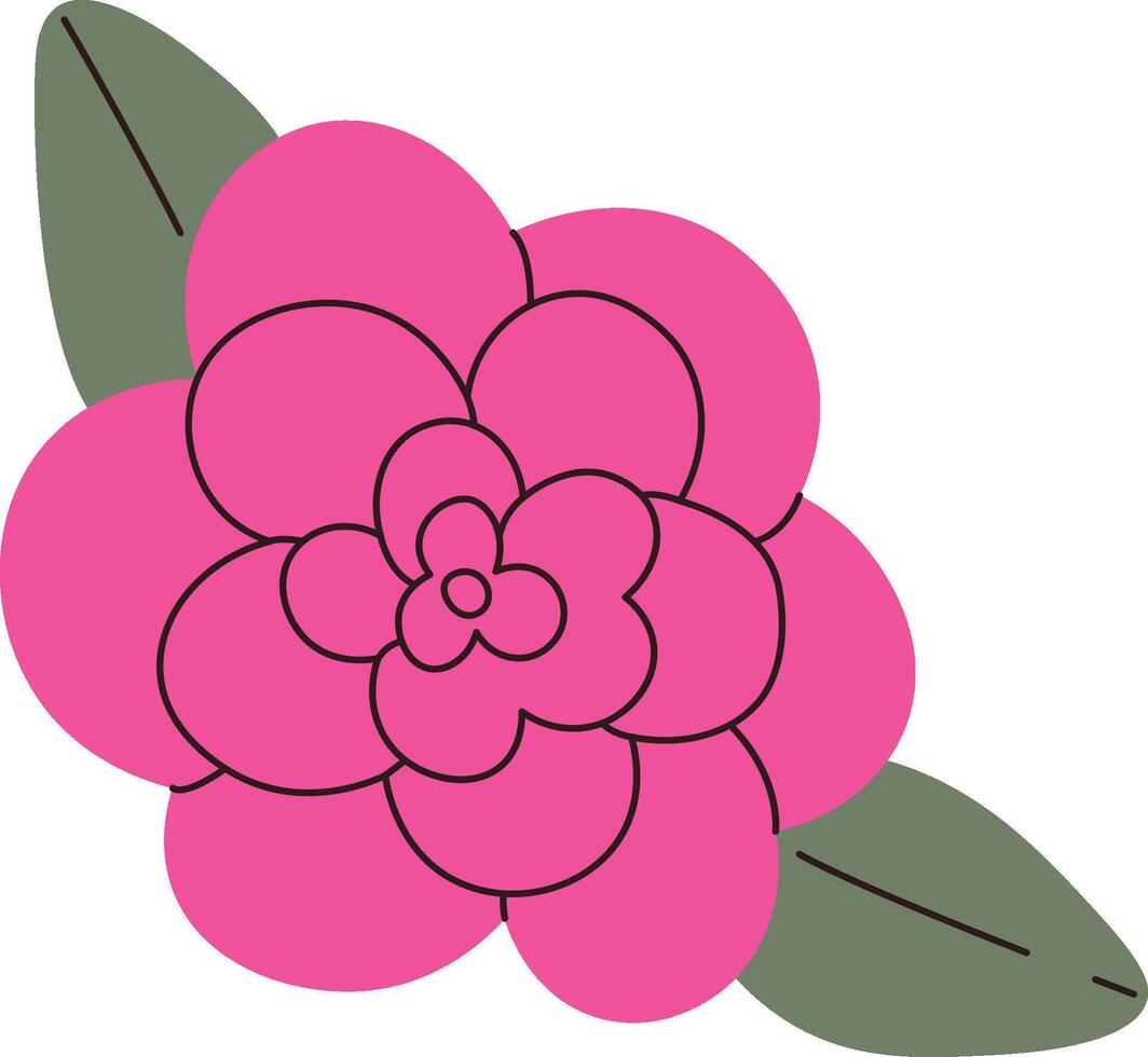 Geometric Flower with Leaves vector