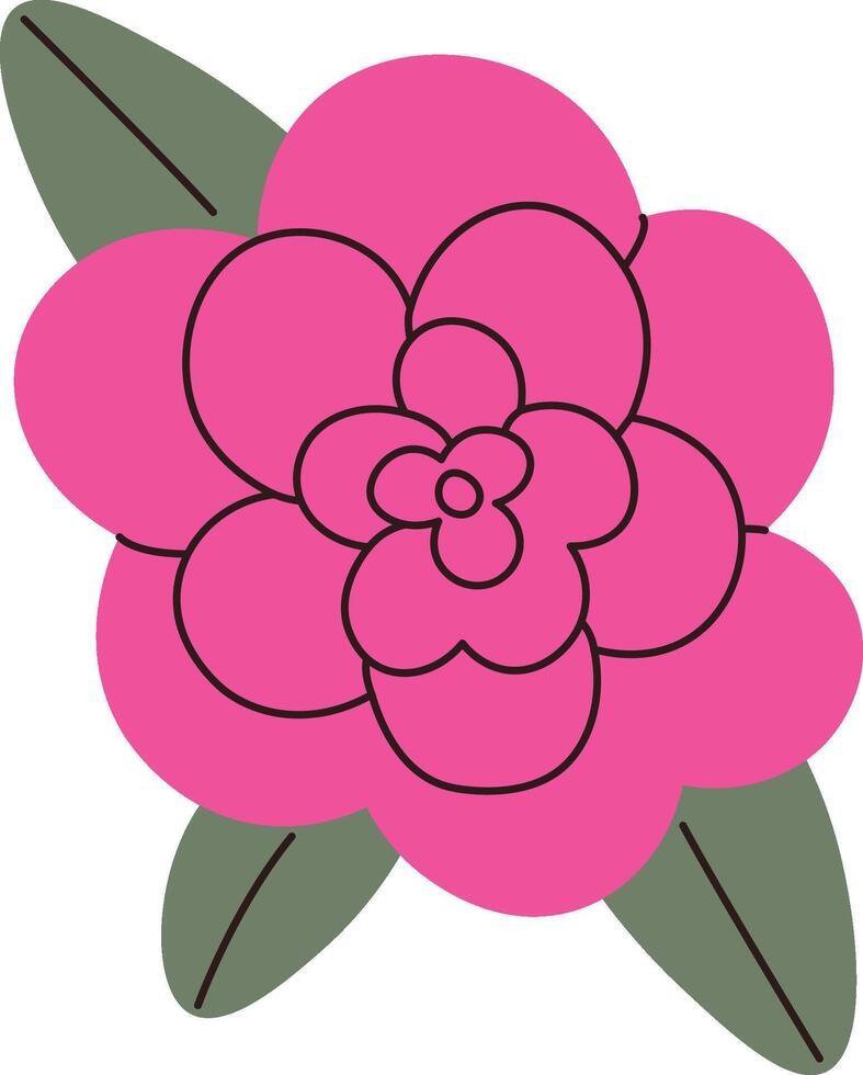 Floral Bloom with Leaves Design vector