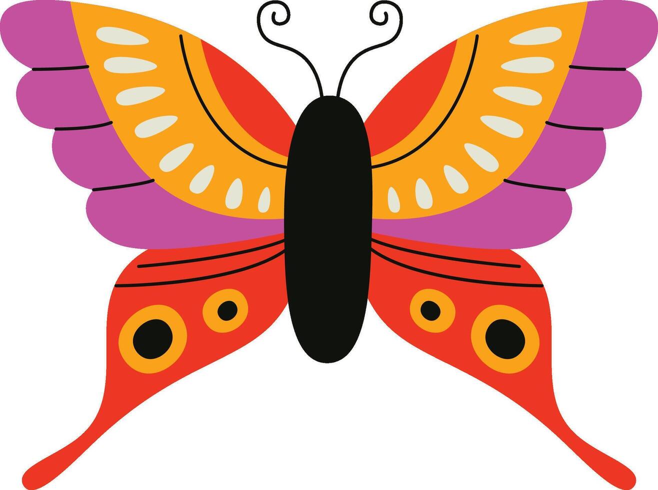 Colorful Butterfly with Patterns vector