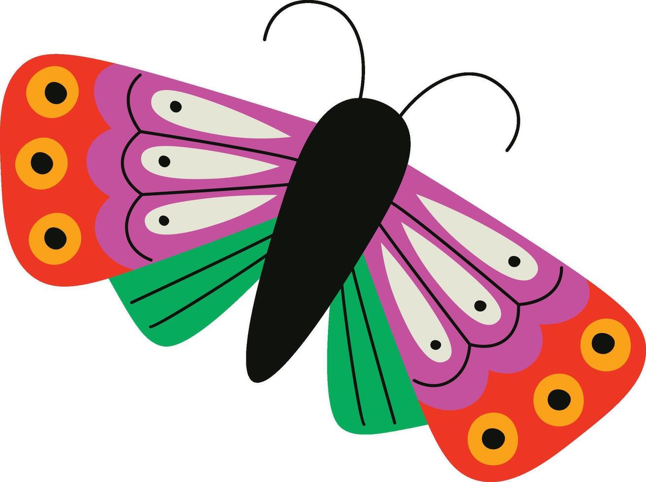 Colorful Butterfly with Patterned Wings Insect vector