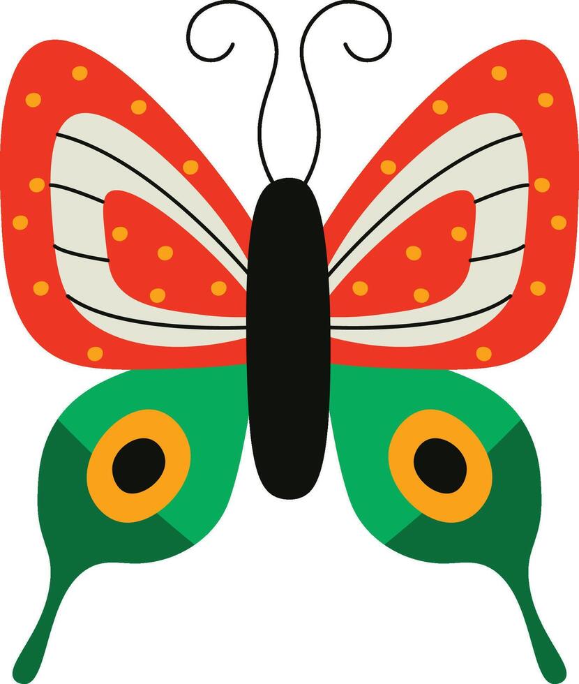 Butterfly with Patterned Wings vector