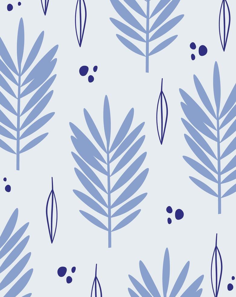 Leaf Pattern with Abstract Shapes Background vector