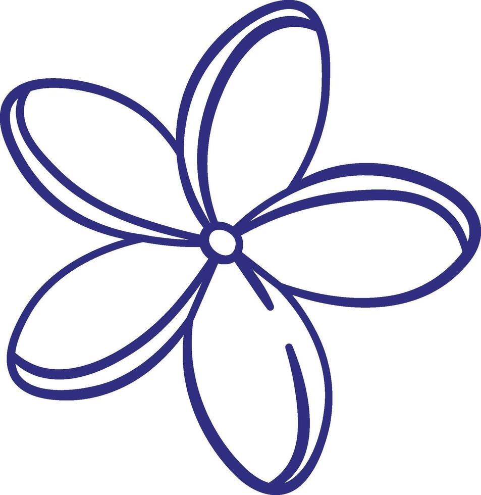 Outline of a Five-Petal Flower vector