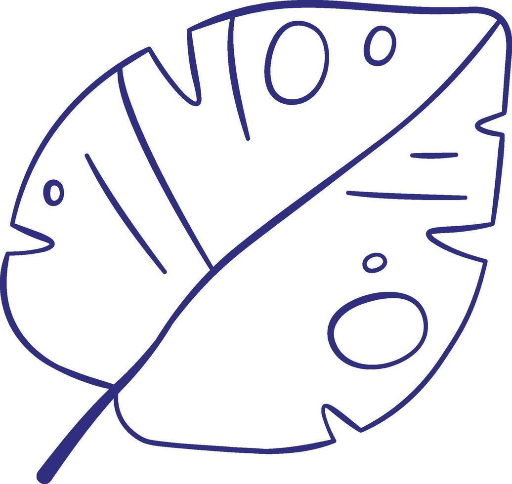 Tropical Leaf Outline Drawing vector