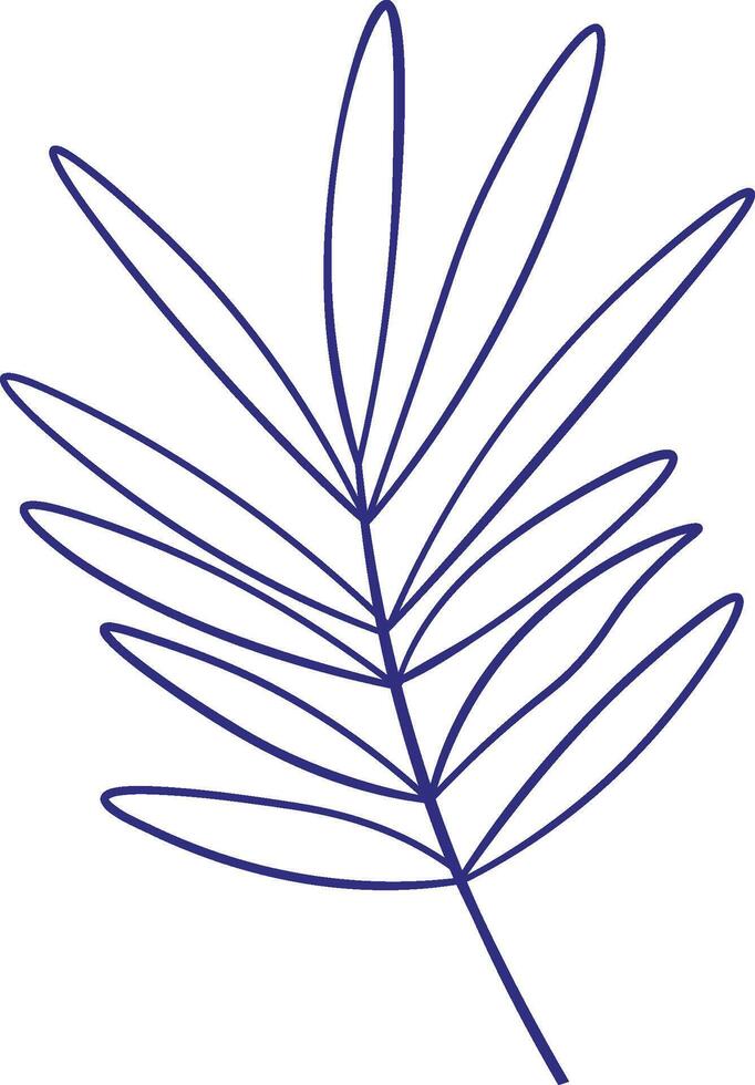 Topical Leaf Line Drawing vector