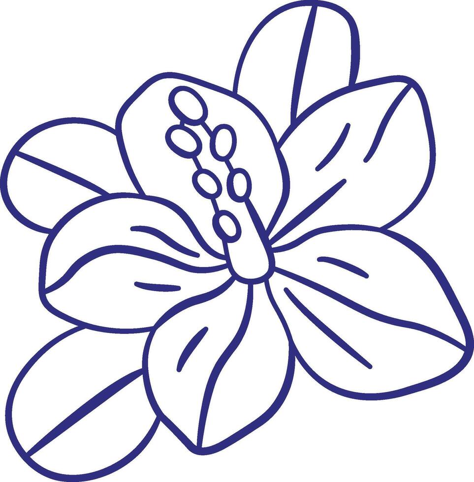 Tropical Flower Sketch Sign vector