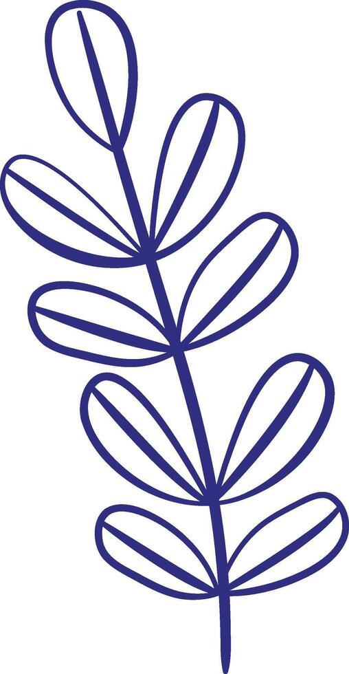 Abstract Leafy Branch Drawing vector