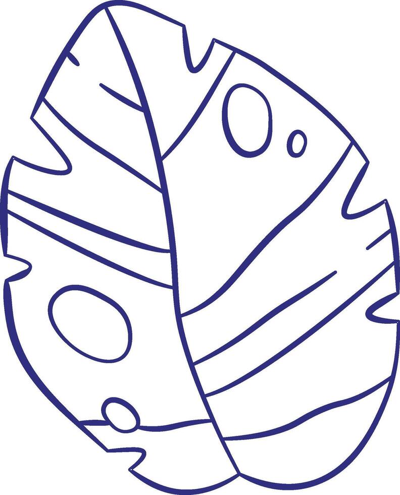 Tropical Leaf Line Drawing vector