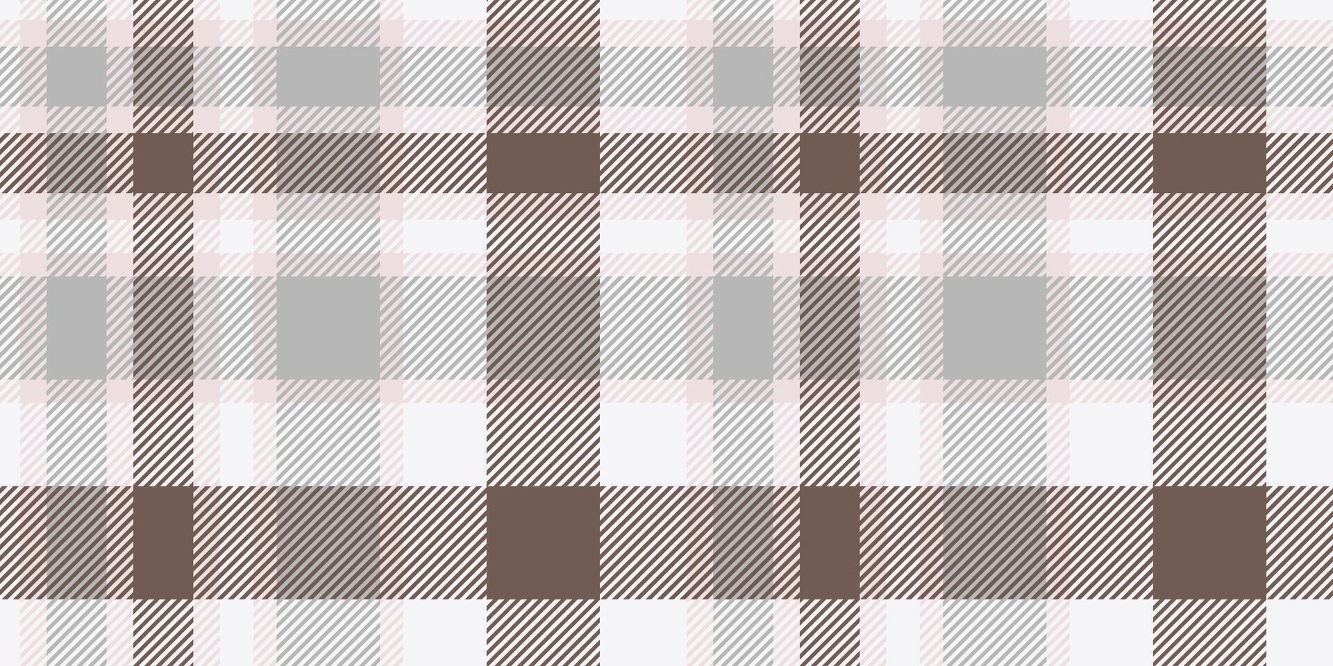 Seamless Grey and Brown Tartan Plaid Pattern with Subtle White Accents in a Classic Geometric Design vector