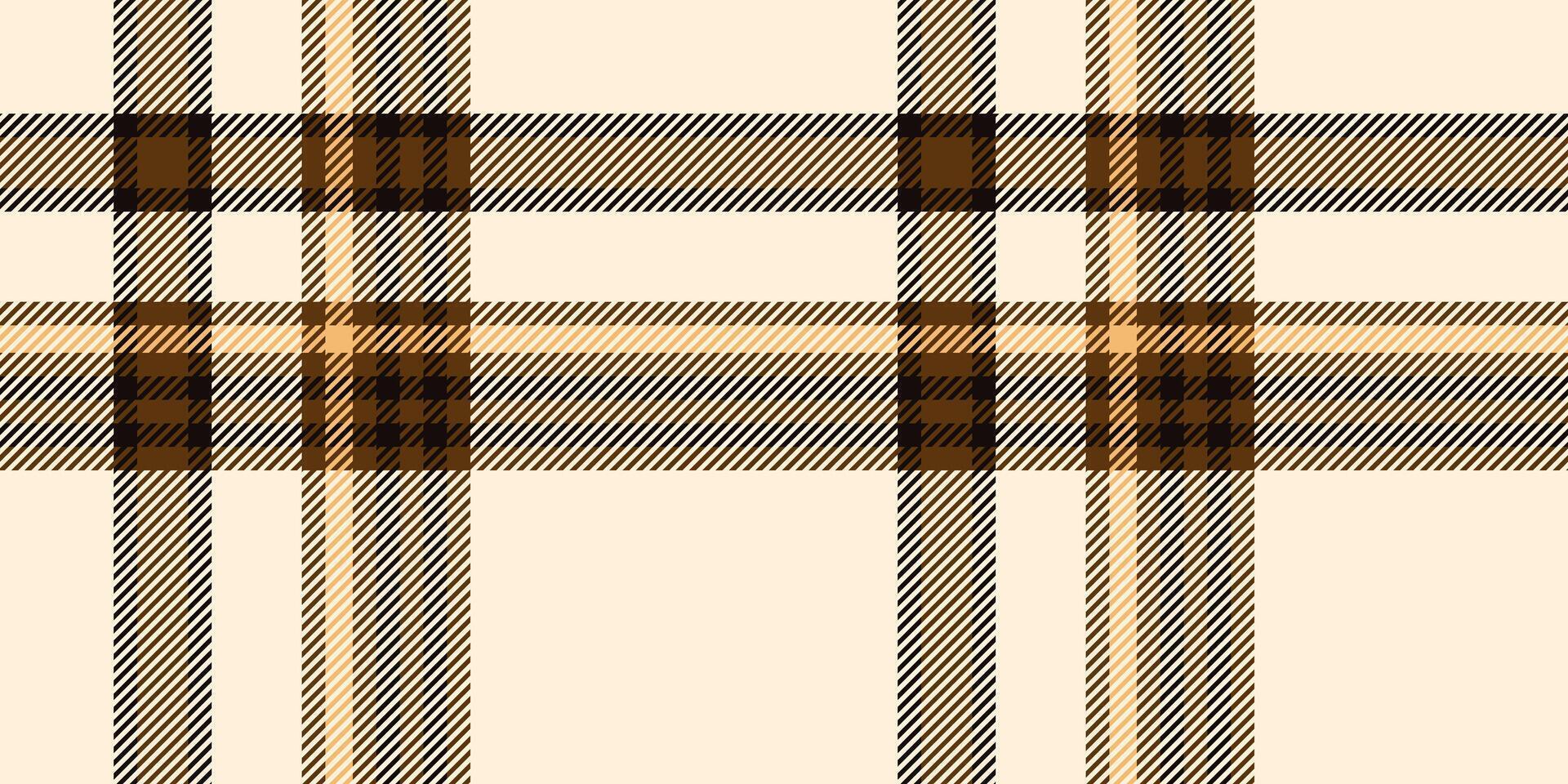 A timeless tartan plaid pattern featuring rich brown and beige tones with bold overlapping lines and squares, creating a sophisticated geometric design suitable for textiles or decorative projects. vector