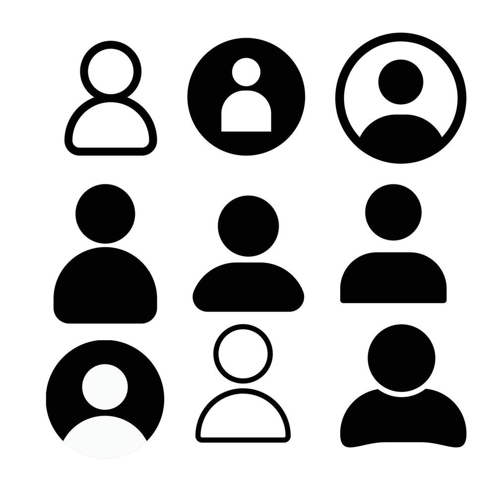Collection of Profile and User Icons in Various Styles vector