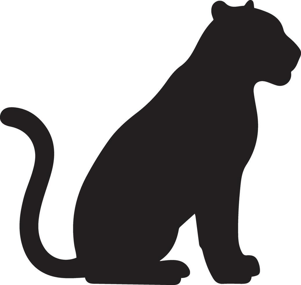 Simple Silhouette of a Sitting Tiger vector
