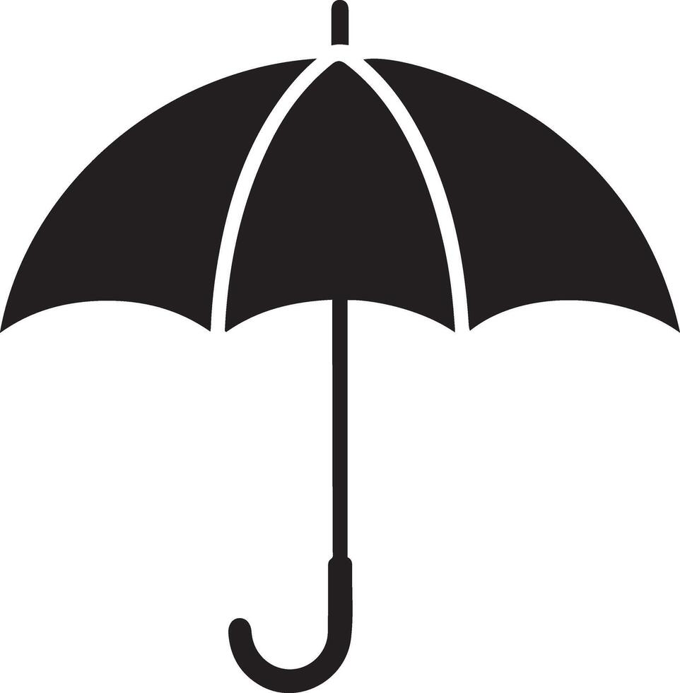 Simple Black Umbrella Icon vector