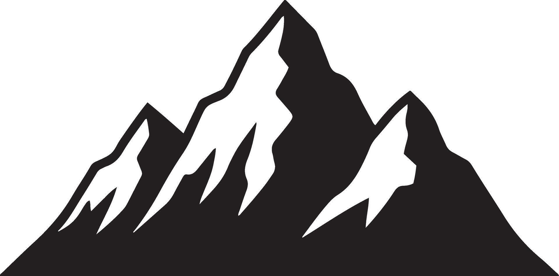 Simple black and white mountain silhouette vector