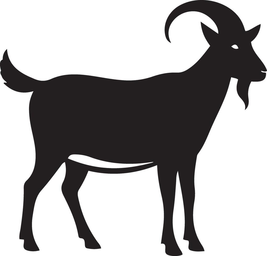 Simple Black Silhouette of a Goat vector