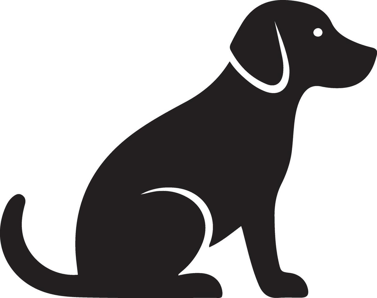 Simple Silhouette of a Sitting Dog Design vector