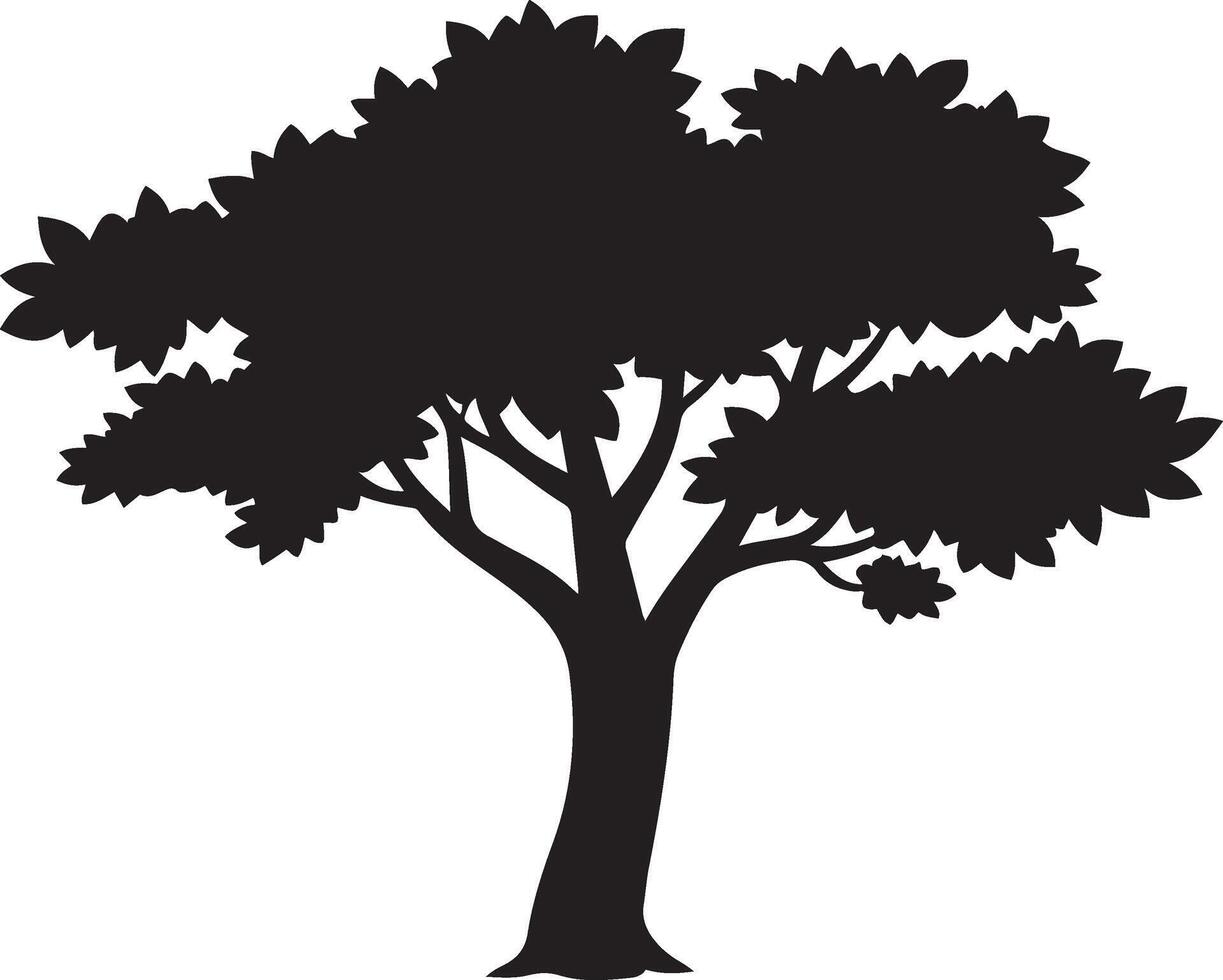 Simple Silhouette of a Majestic Tree vector