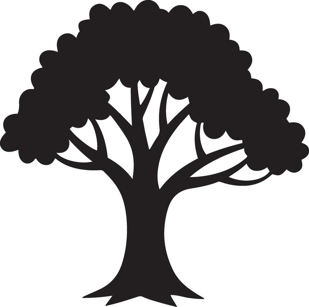 Simple silhouette of a majestic tree. vector