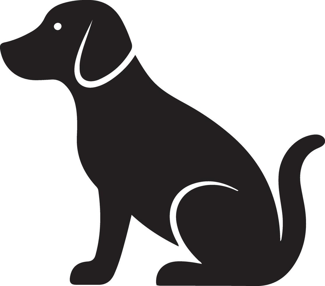 Simple Silhouette of a Sitting Dog vector