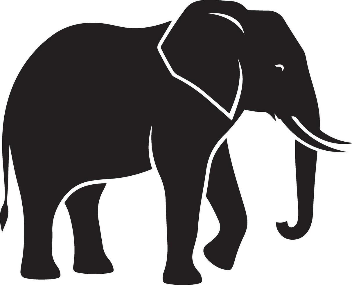 Simple Silhouette of a Majestic Elephant vector