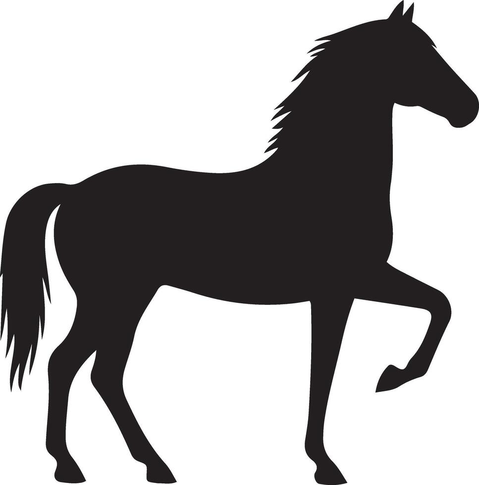 Simple Silhouette of a Horse in Profile vector