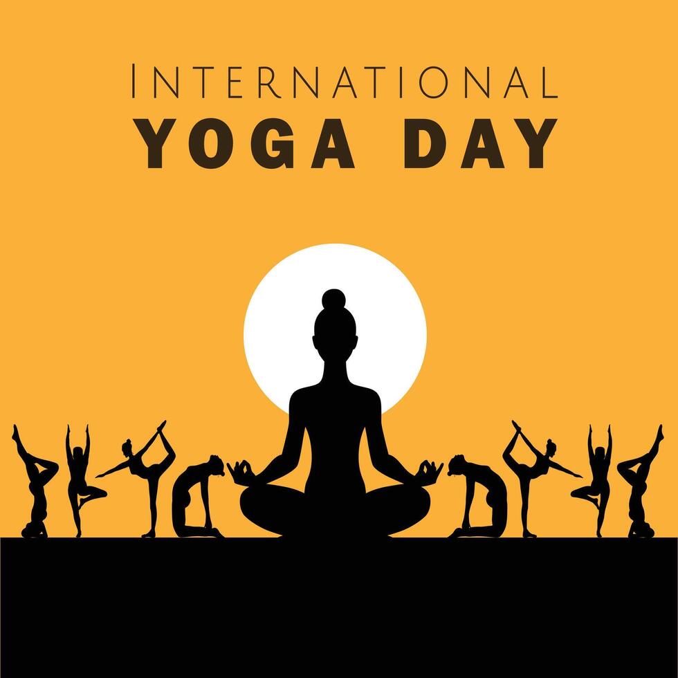 international yoga day design vector