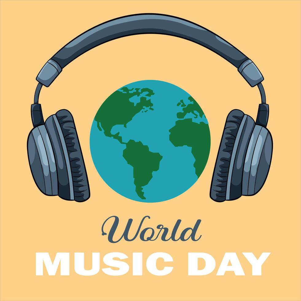 world music day concept design vector