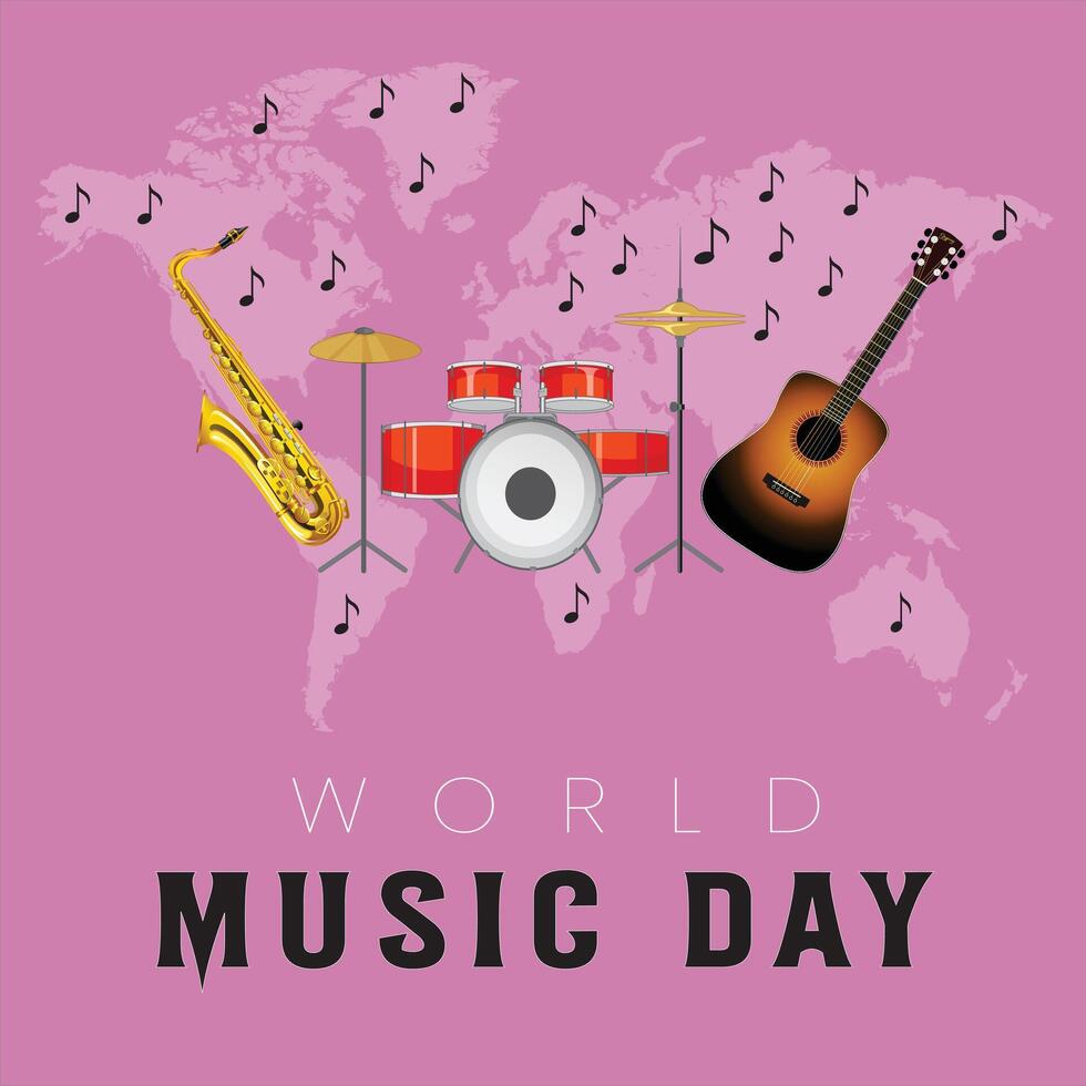 World Music day design vector