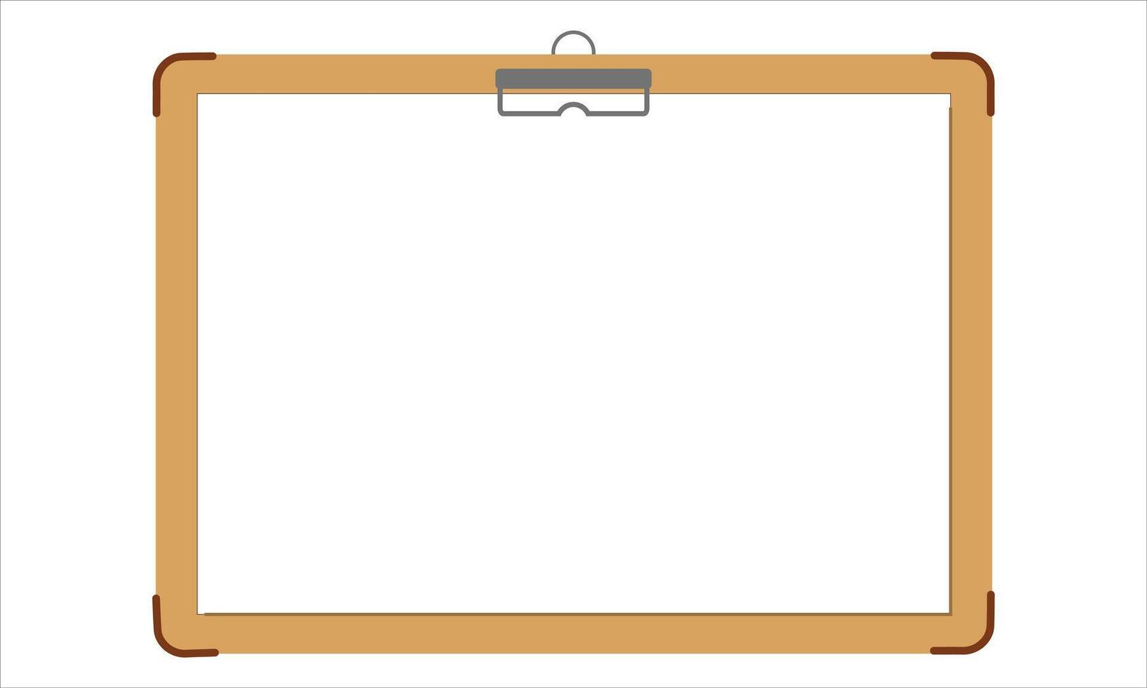 Empty Wooden Clipboard Isolated on White Background vector