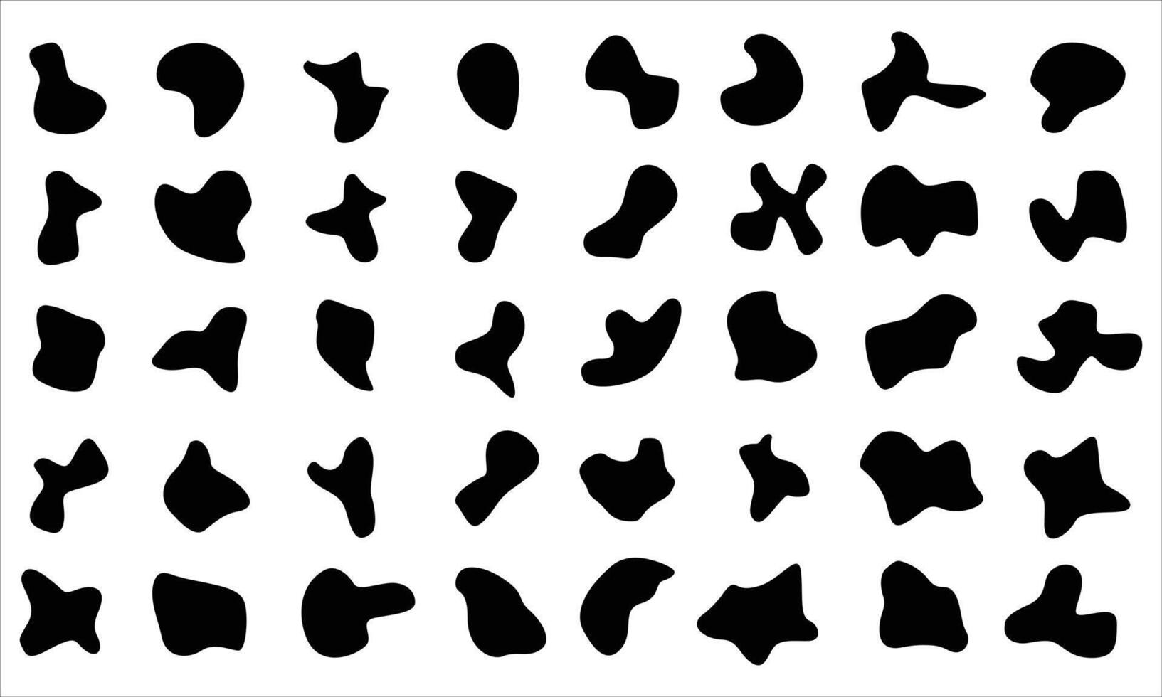 Abstract Organic Blob Shape Icons Set . Minimal Silhouette Elements for Modern Design Projects vector