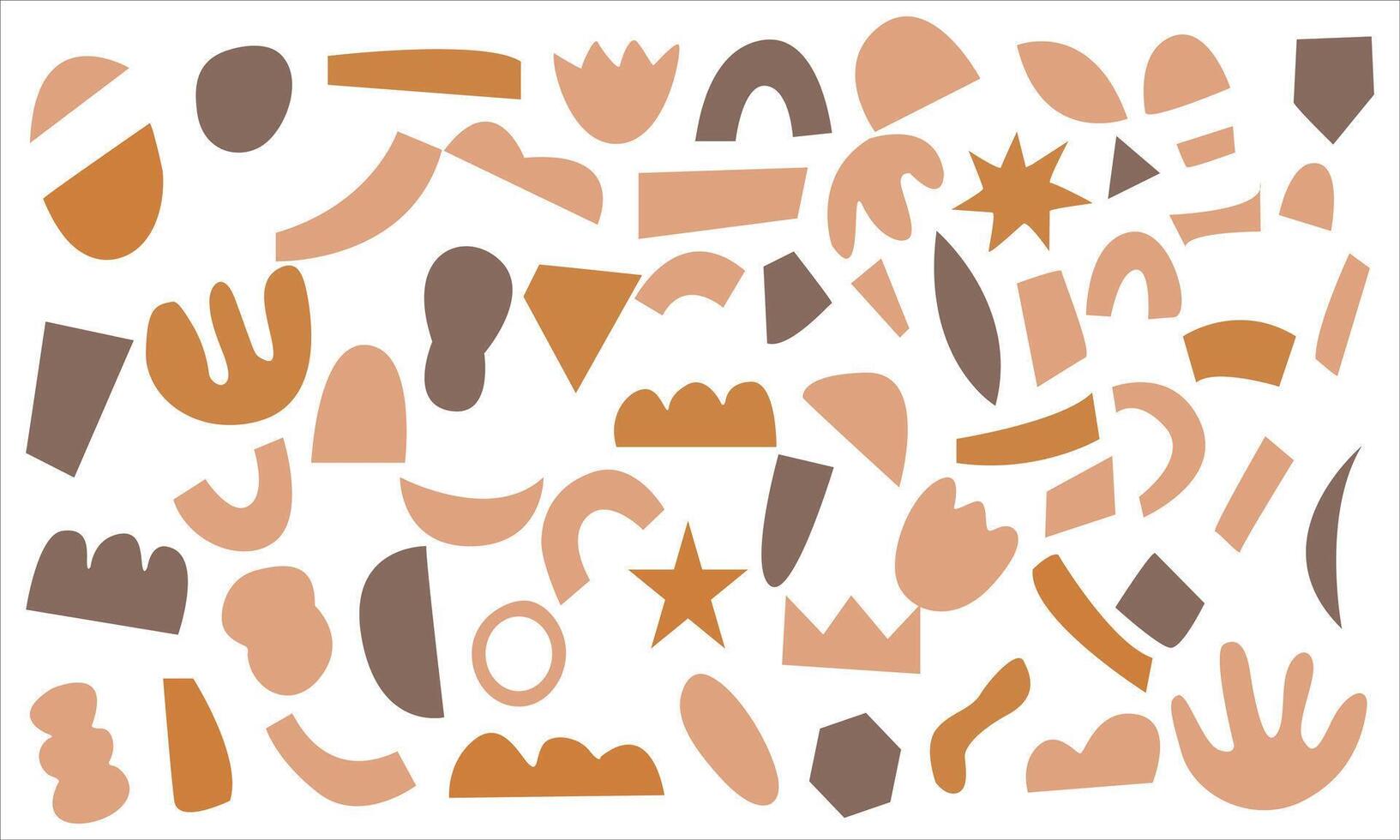 Collection of hand-drawn flat abstract shapes vector