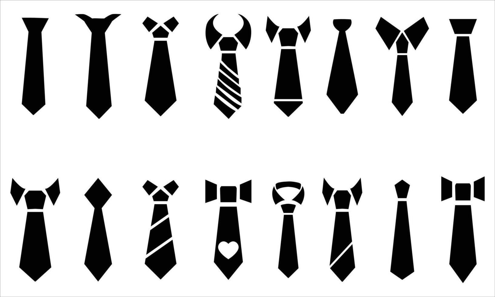 Set of Stylish Tie Illustrations. Formal Neckwear and Bowtie Collection vector